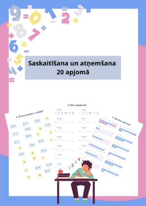 Saskaitīšana un atņemšana 20 apjomā (9 lapas)
