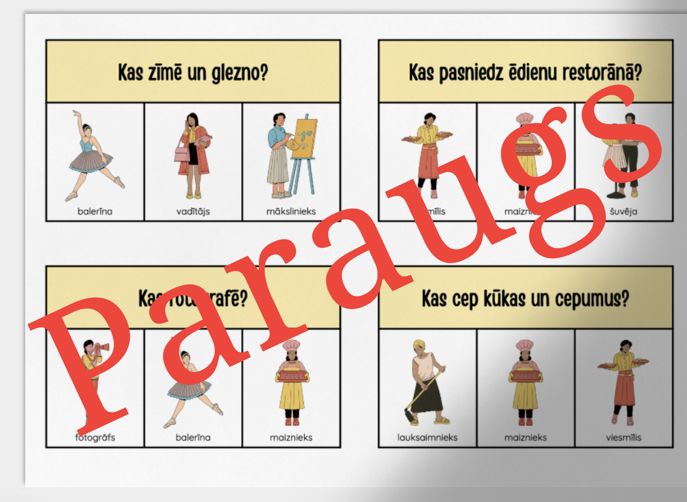 Profesijas — mācību kartītes👩🚒 – Mācību materiāli