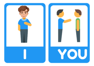 Kartiņas angļu valodā / Flashcards “I, you, he, she, it, we”