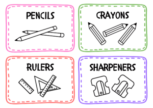 Flashcards “School supplies”
