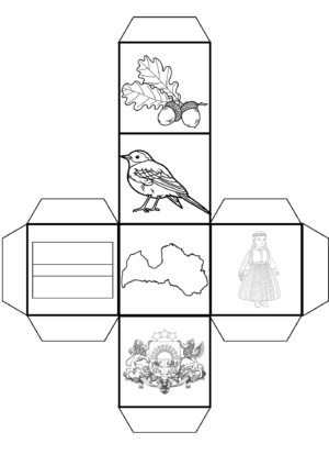 Metamais kauliņš ar Latvijas simboliem