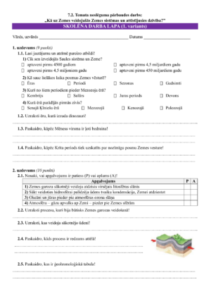 7.2. TND: Kā uz Zemes veidojušās Zemes sistēmas…?