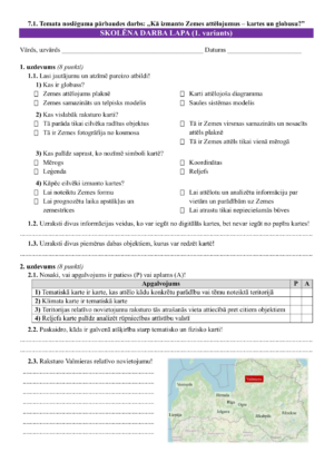 7.1. TND: Kā izmanto Zemes attēlojumus – kartes un globusu?