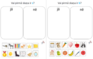 Skaņu diferencēšana. Pirmā skaņa vārdā.