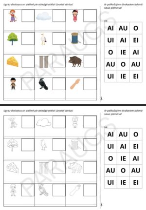 Divskaņi | Izgriez, pielīmē un uzraksti!