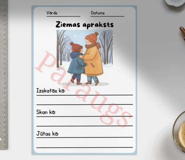 Darba lapa “Ziemas apraksts” ❄️ Darba lapa “Ziemas apraksts” ❄️