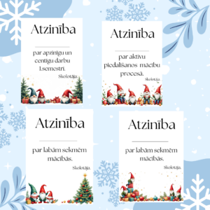 Atzinības par mācību sasniegumiem. Rūķi.