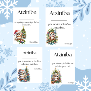 Atzinības par mācību sasniegumiem. Pūces.