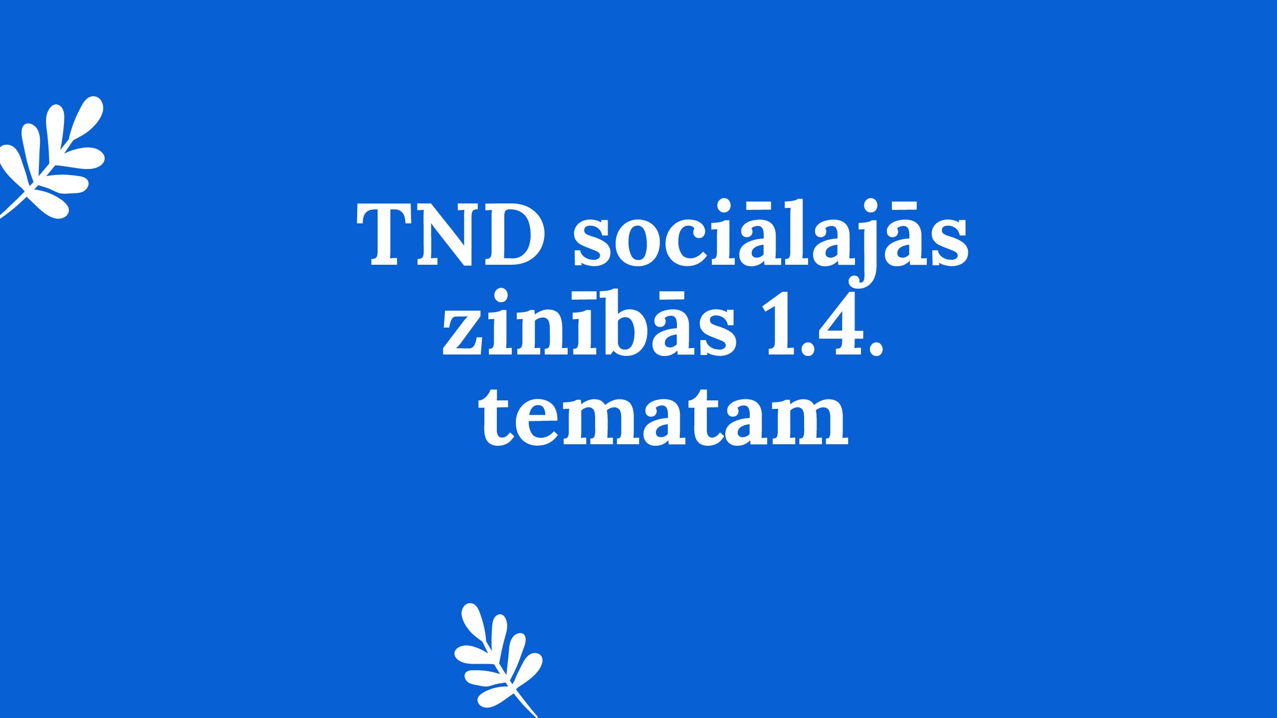 TND sociālajās zinībās 1.4. tematam