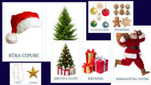 Lielas attēlu kartītes Ziemassvētku tematikā