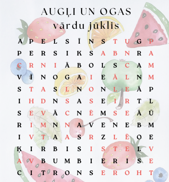 AUGĻI UN OGAS vārdu jūklis + atbilžu lapa AUGĻI UN OGAS vārdu jūklis + atbilžu lapa