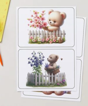 Atmiņas spēle – lāči pavasara ziedos