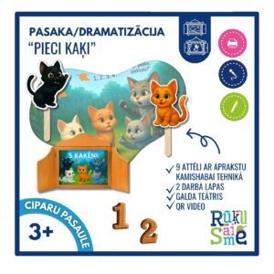 Pasaka “PIECI KAĶI” matemātika, cipari, kamašibai