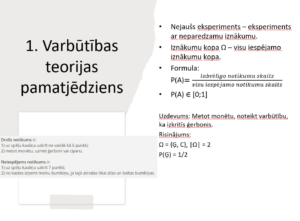 Varbūtības teorijas pamati. Varbūtību veidi.