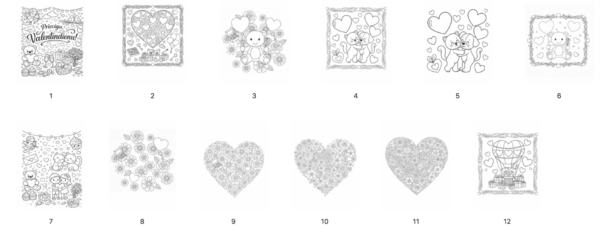 Valentīndienas krāsojamā grāmata Valentīndienas krāsojamā grāmata