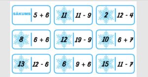 Domino “Saskaitīšana un atņemšana 20 apjomā”