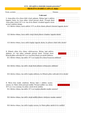 6.5.4. „Kā sadzīves situācijās izmanto procentus?” (4. daļa)
