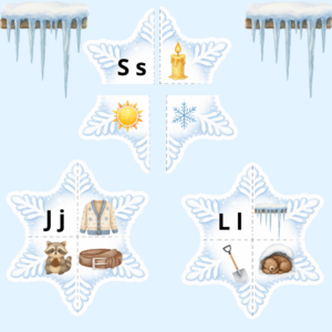 Sniegpārsliņu alfabēts.