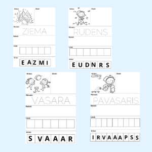 Darbojies pats. Četri gadalaiki.