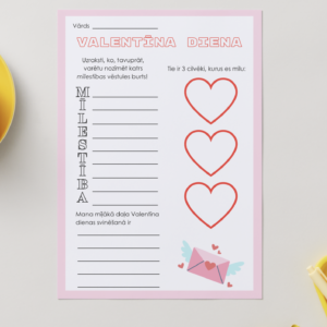 💖 Valentīna diena — darba lapa