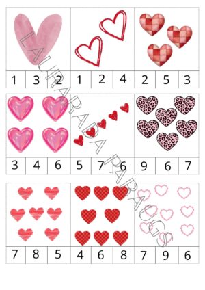 Sirsniņdiena/ sirsniņas- skaitīšanas spēle 1-10