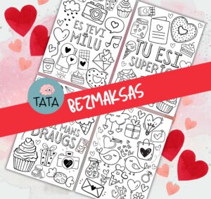 Krāsojamās kartītes | Valentīndiena | Draudzības diena