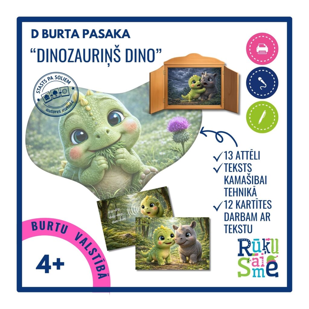 Burta D pasaka “PAR DINOZAURIŅU DINO”-kamašiba, burtu apguve Burta D pasaka “PAR DINOZAURIŅU DINO”-kamašiba, burtu apguve