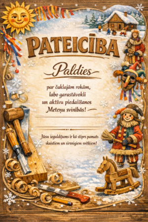 Pateicības diploms par dalību Meteņu svinībās