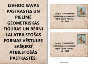 Izveido ģeometrisko formu pastkastes- sašķiro vēstules!