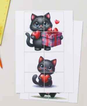 Puzles – kaķis ar ❤️