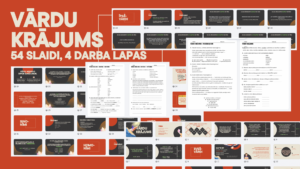 Vārdu krājums: prezentācija un 4 darba lapas 5.kl.