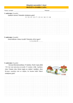 Olimpiāde matemātikā 3. klasei