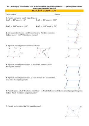 8.5. Kas kopīgs četrstūriem, kuru pretējās malas… Gatavoš