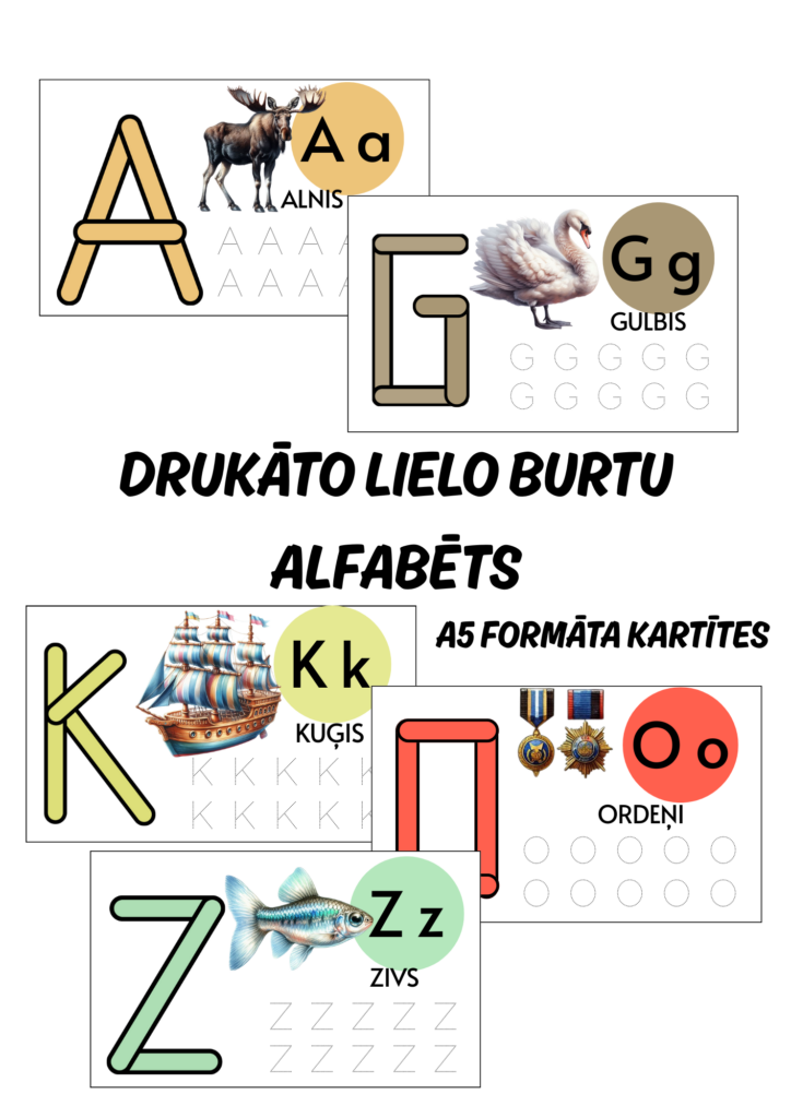 Lielo drukāto burtu alfabēts. - Mācību materiāli