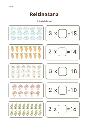 Reizināšana ar 2 vai 3 pavasara nosakaņās