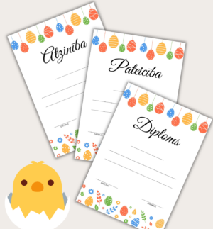 Diploms, pateicība un atzinība (Lieldienas)