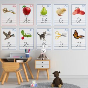 Alfabēta plakāti ar īstām fotogrāfijām