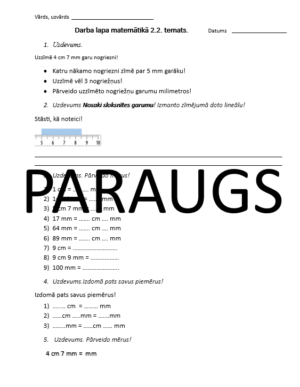 DL 2.3.klase garuma mērvienības (2.2. temats)