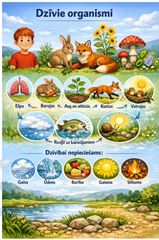 2.4. Kādas ir dzīvo organismu dzīvības pazīmes?