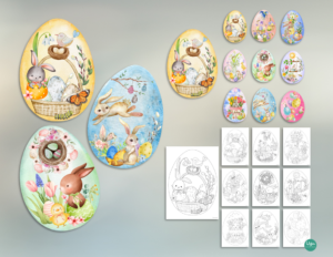 LIELDIENU OLAS (krāsainas + krāsojamās) A4