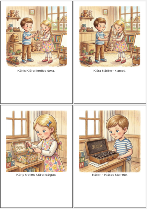 Kārlis un Klāra. Attēli mēles mežģa apguvei.