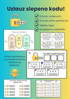 Uzlauz slepeno kodu! Matemātiski loģikas uzdevumi. 1.līmenis