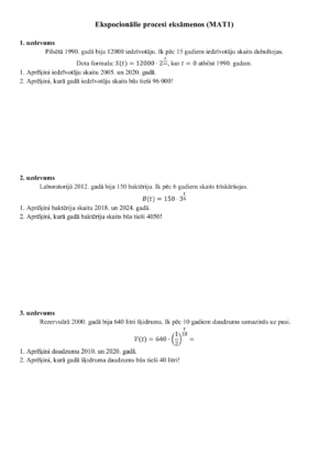 Ekspocionālie procesi ISEC eksāmenos (MAT1)