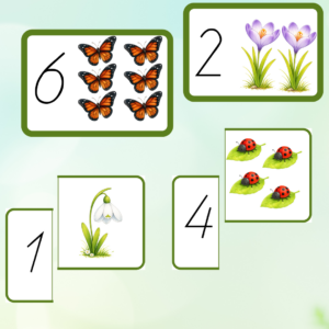 Ciparu kartītes -pavasara vēstneši. Un spēle.