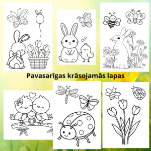 Pavasarīgas krāsojamās lapas