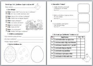Darba lapa 1.kl. „Lieldienas kopā ar zaķi un cāli”
