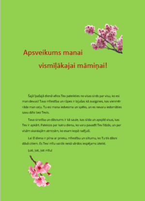 Apsveikums Mātes dienā