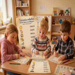 Latviešu valodas darba lapas mazākajiem