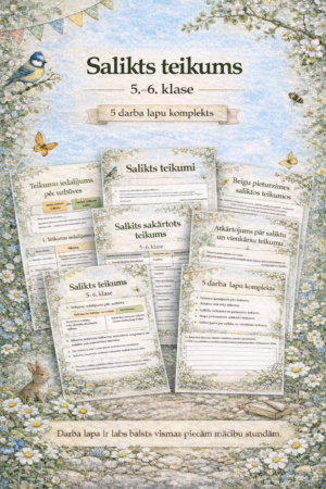 Salikts teikums (5. 6. klase) 5 DARBA LAPU KOMPLEKTS