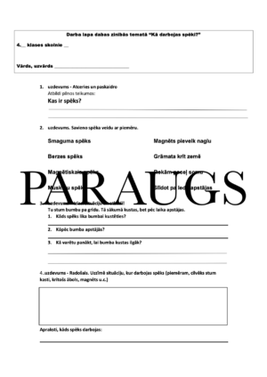 DL “Kā darbojas spēki?”